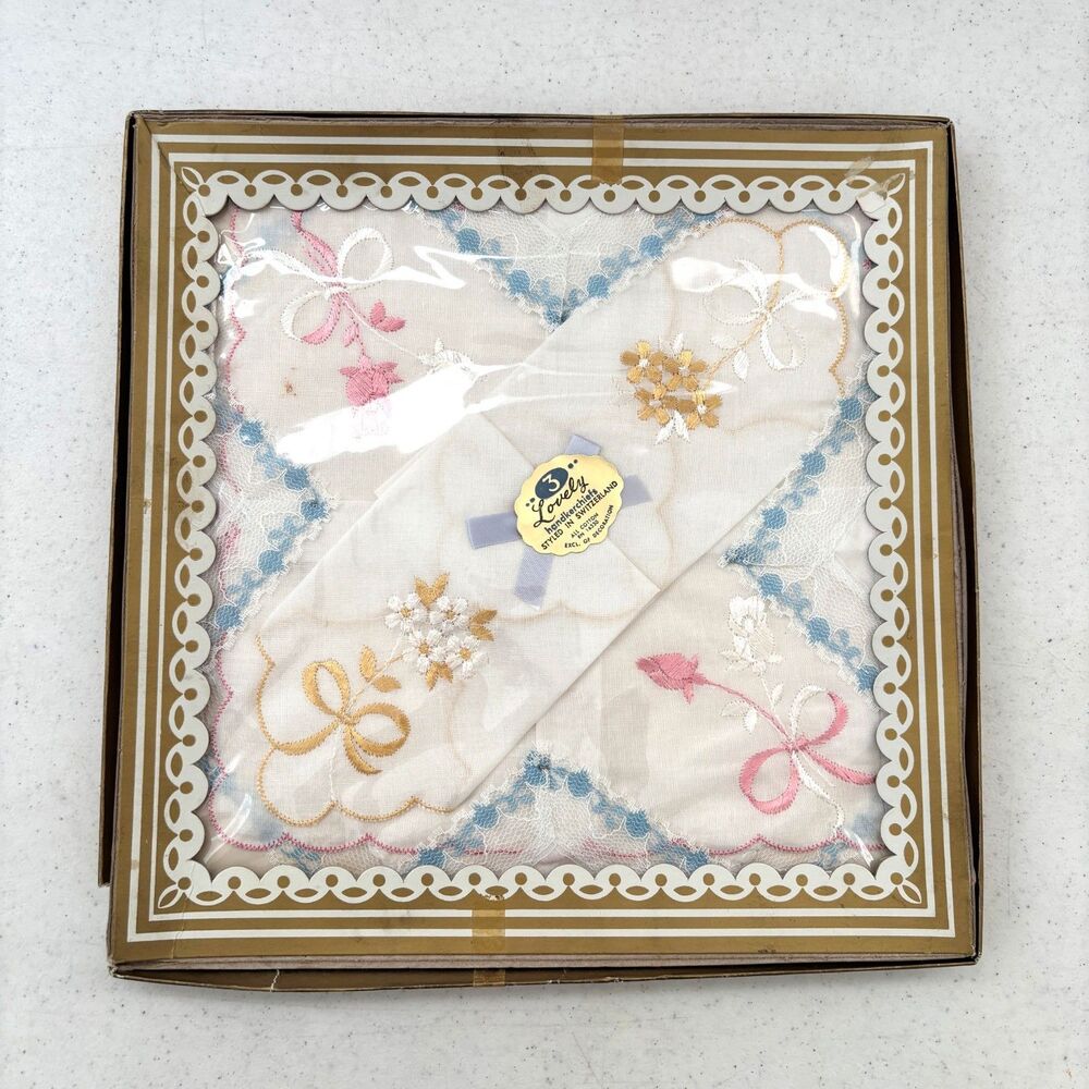 Vintage Embroidered Handkerchiefs